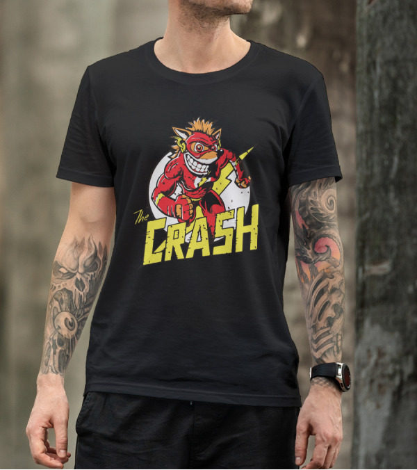 The Crash Cartoon Character Lightning Bolt T-Shirt