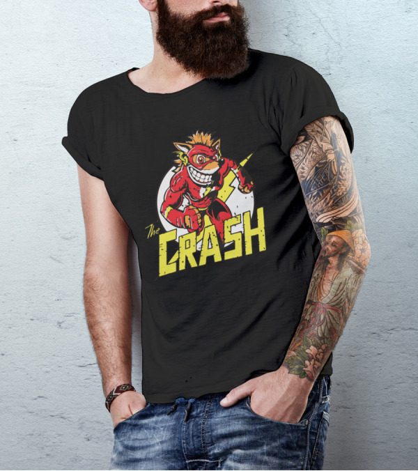 The Crash Cartoon Character Lightning Bolt T-Shirt