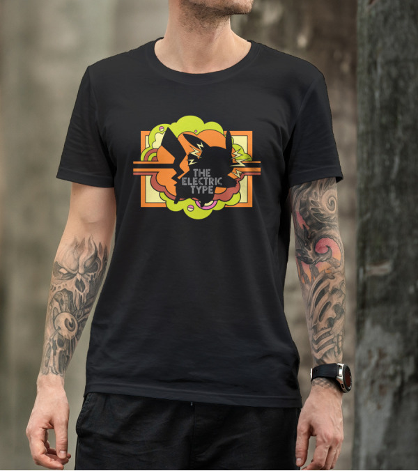 The Electric Type Pikachu Silhouette Pop Art Explosion T-Shirt