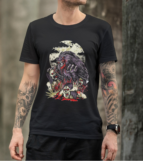 The End Of Zombie Werewolf Moon Apocalypse T-Shirt