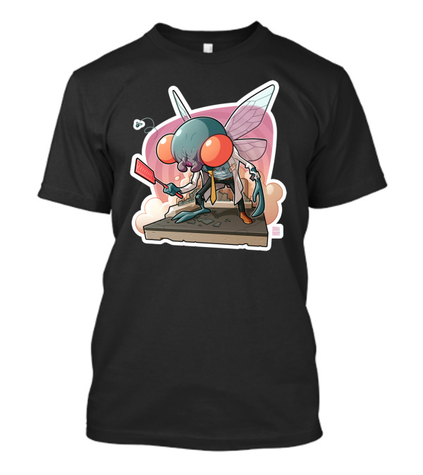 The Fly Monster Holding Swatter In Cartoon T-Shirt