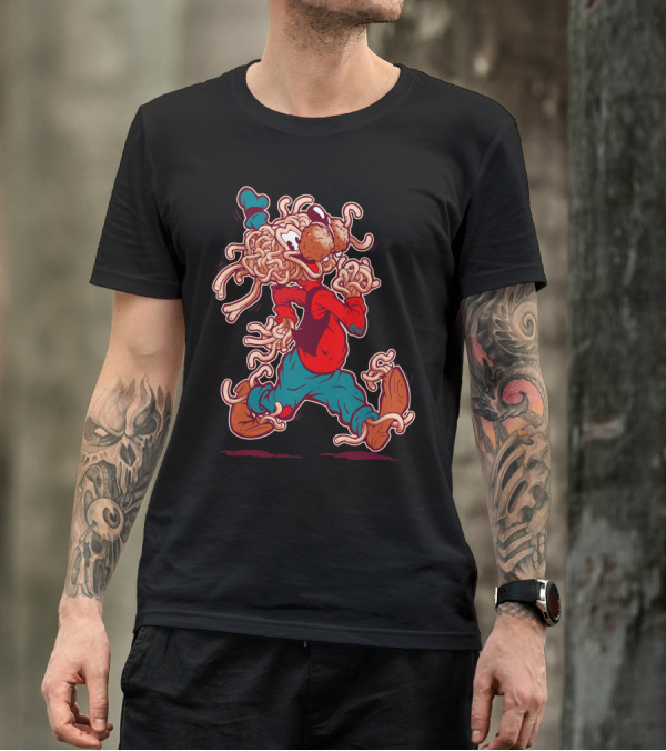 The Flying Spaghoofy Monster Comedy Character Noodle Head Cartoon T-Shirt