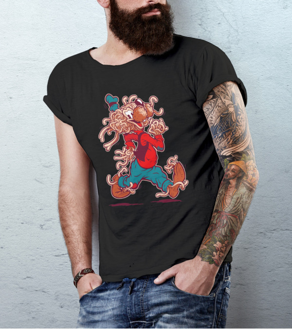 The Flying Spaghoofy Monster Comedy Character Noodle Head Cartoon T-Shirt