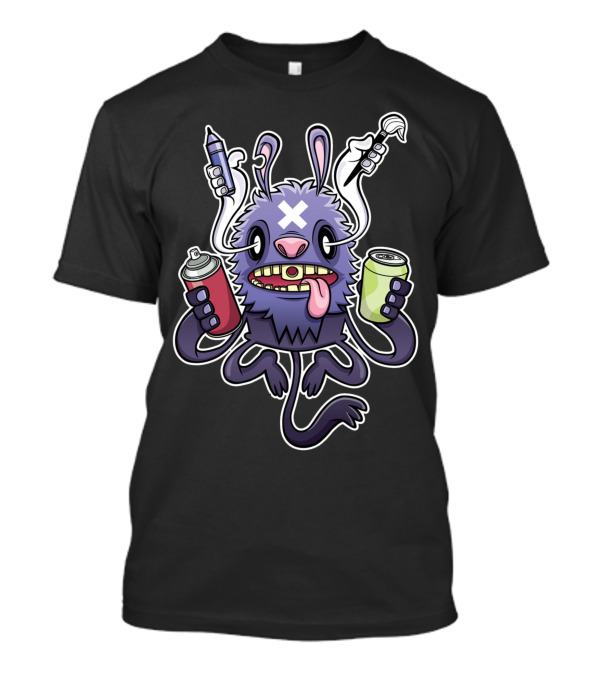 The God Of Creative Juices Monster With Spray Paint And Energy Drink T-Shirt