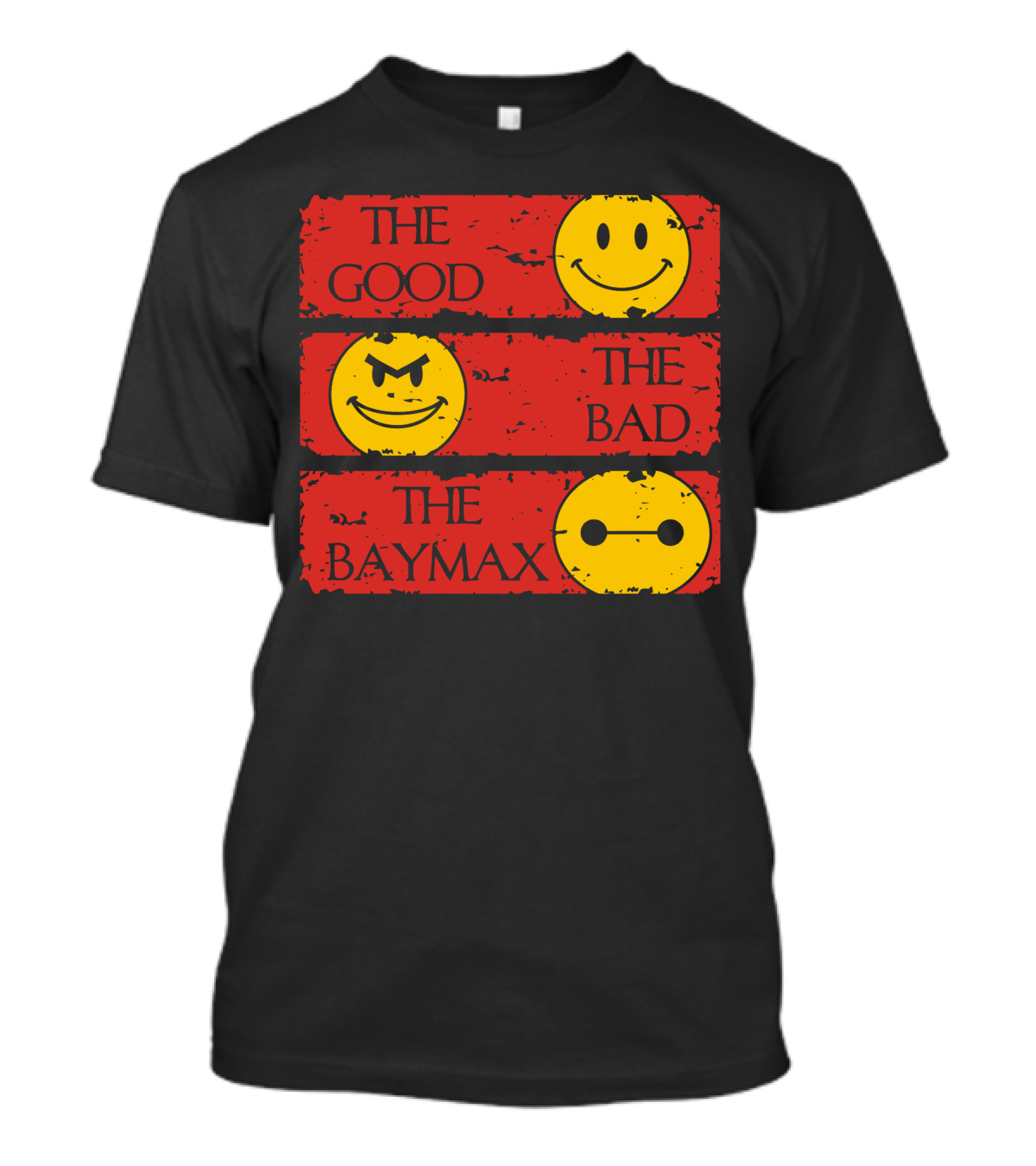 The Good The Bad The Baymax Smiley Faces T-Shirt