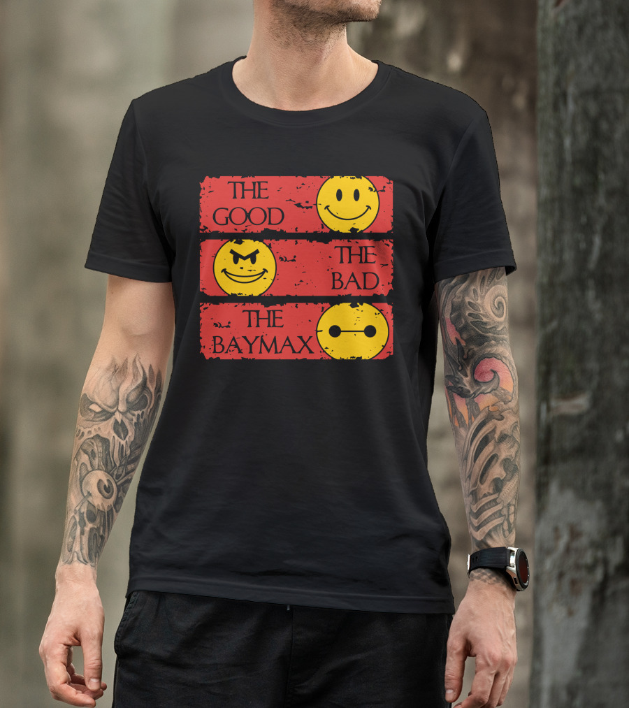 The Good The Bad The Baymax Smiley Faces T-Shirt