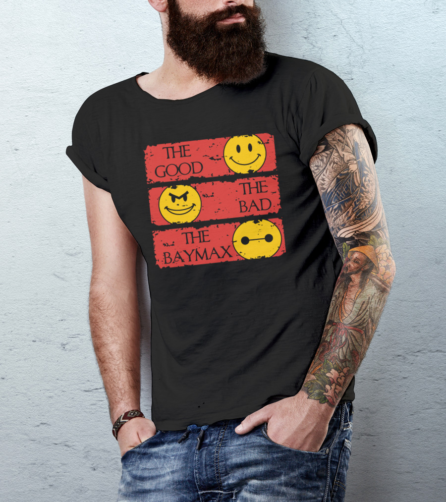 The Good The Bad The Baymax Smiley Faces T-Shirt