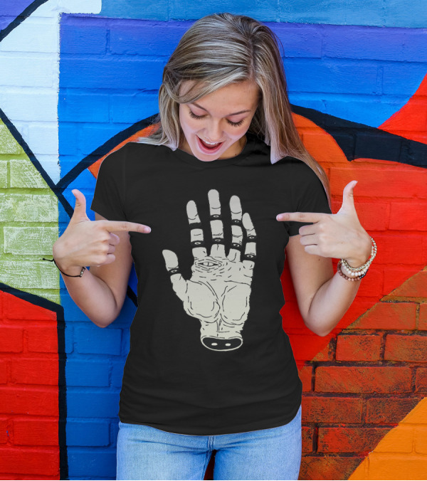The Hand Of Destiny Eye Symbol In Palm T-Shirt