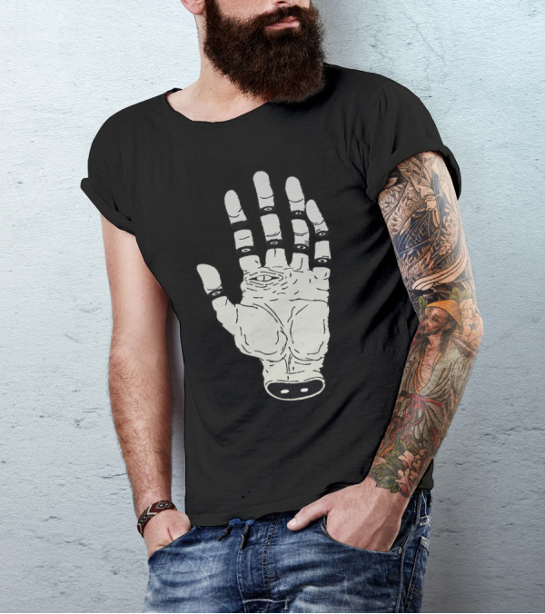 The Hand Of Destiny Eye Symbol In Palm T-Shirt
