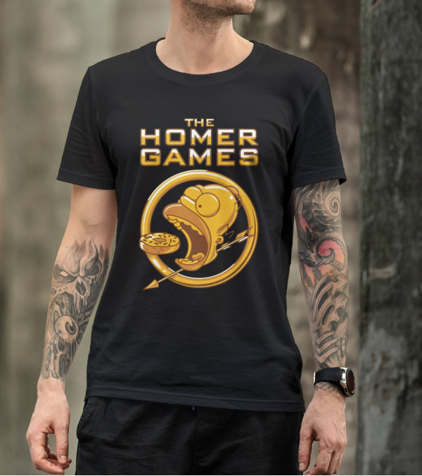 The Homer Games Donut Arrow Icon In Golden Ring T-Shirt