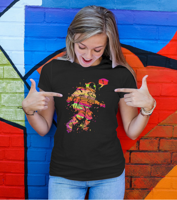 Illuminaut Neon Cosmic Astronaut Exploration Vibrant Spacewalk T-Shirt