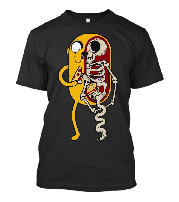 The Magic Dog Skeleton Pizza Adventure Cartoon T-Shirt