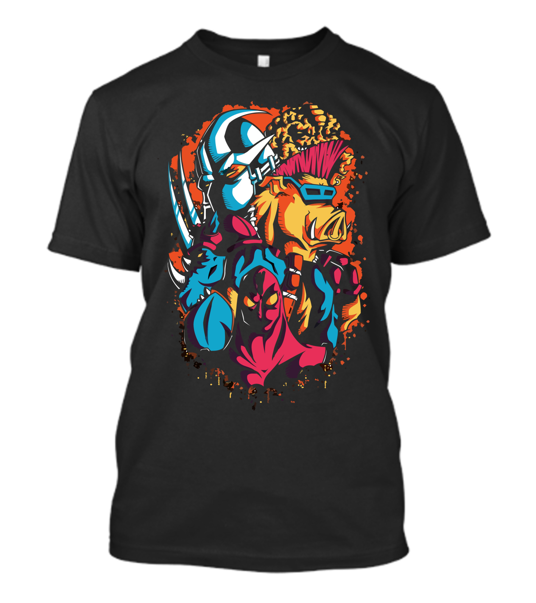 The Mean Team Cartoon Villains Huddle T-Shirt