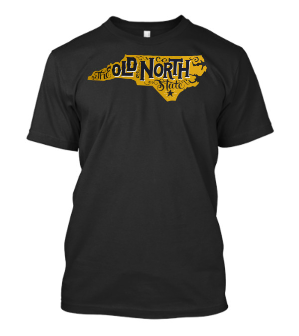 The Old North State Map With Star Inside North Carolina Shape T-Shirt