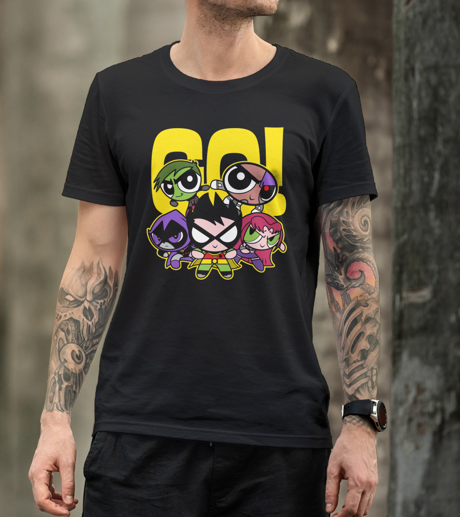 Powerpuff Titans Go Crossover With Cartoon Heroes T-Shirt