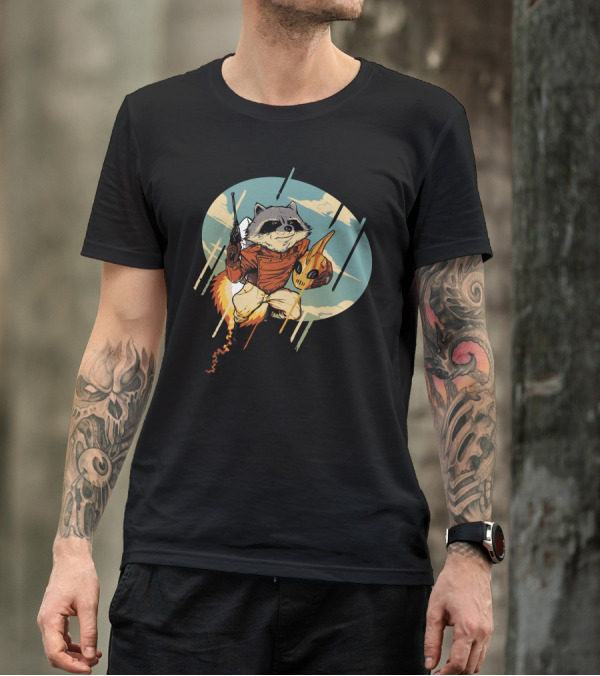 The Raccoonateer Rocket Pack Adventure T-Shirt
