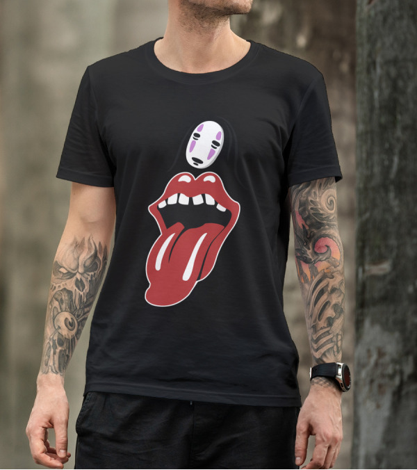 The Rolling Stomach Spirited No Face And Tongue Combination T-Shirt