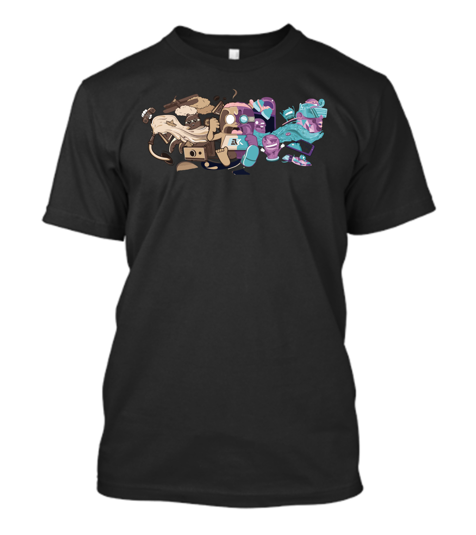 The Scientist Geeky Colorful Robots Machinery T-Shirt