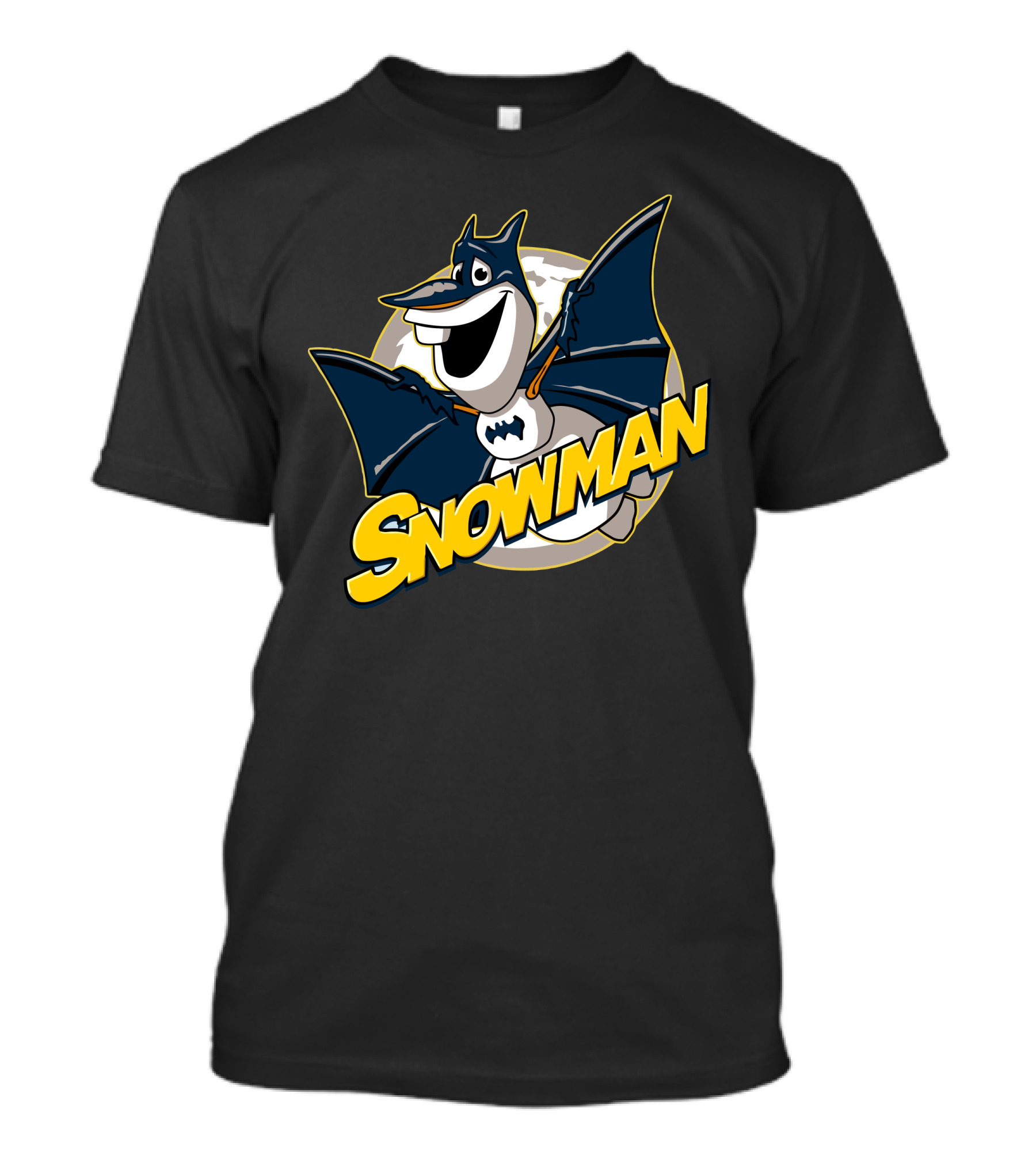 Snowman Batman Parody Logo With Smiling Cartoon Character T-Shirt