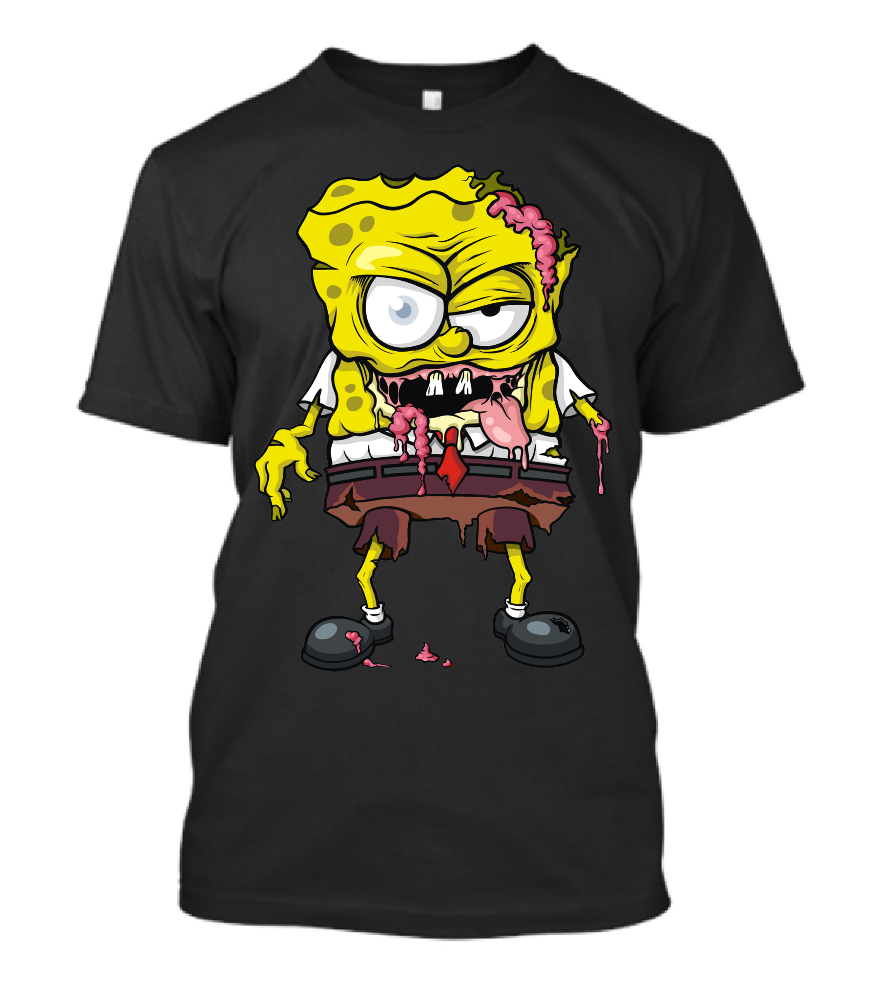 The Sponge Dead Zombie Parody Horror Crossover Character T-Shirt