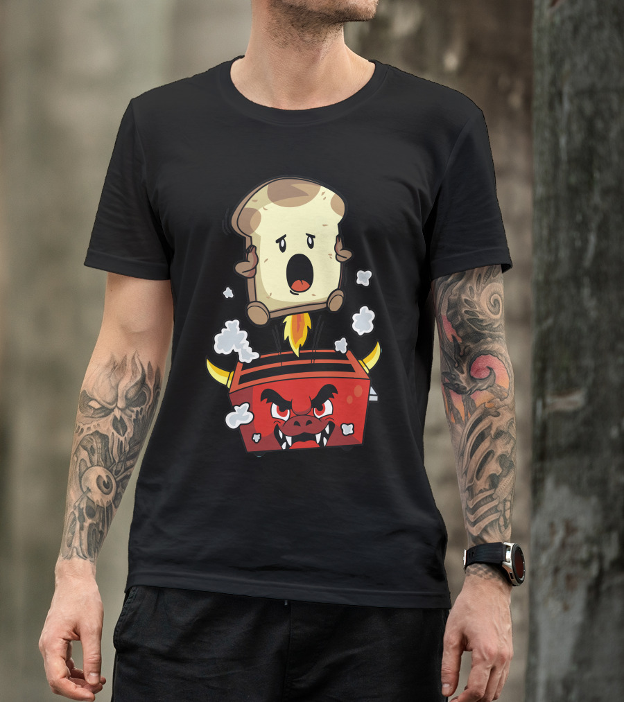 The Toadster Bread Rocket Launch From Angry Devil Toaster T-Shirt