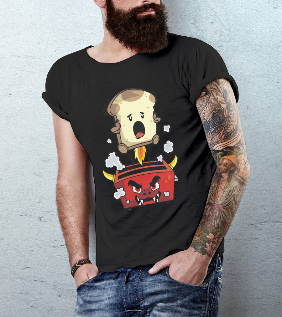 The Toadster Bread Rocket Launch From Angry Devil Toaster T-Shirt