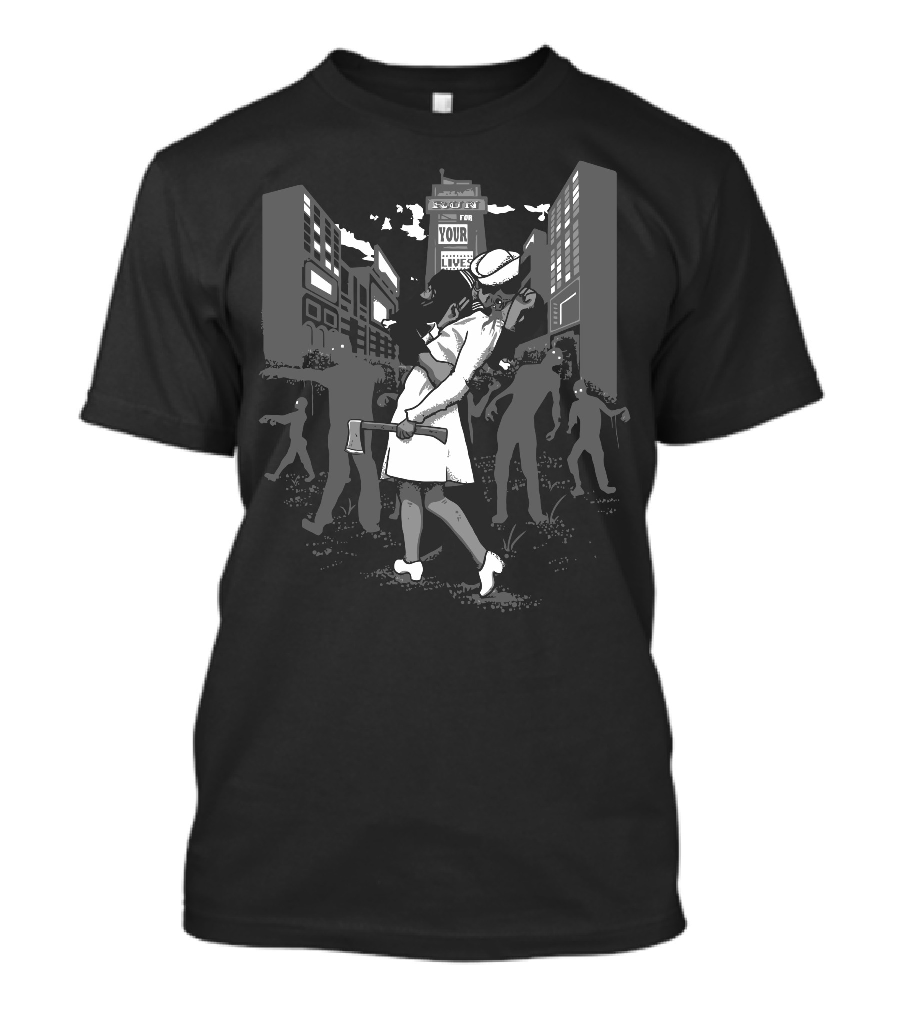 Z Day Run For Your Lives Zombified Cityscape T-Shirt
