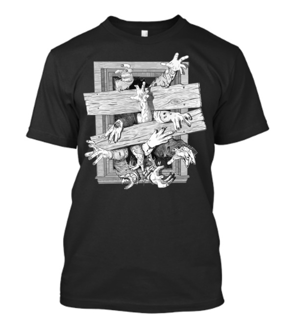 Zombies Escape Through Boarded Window T-Shirt