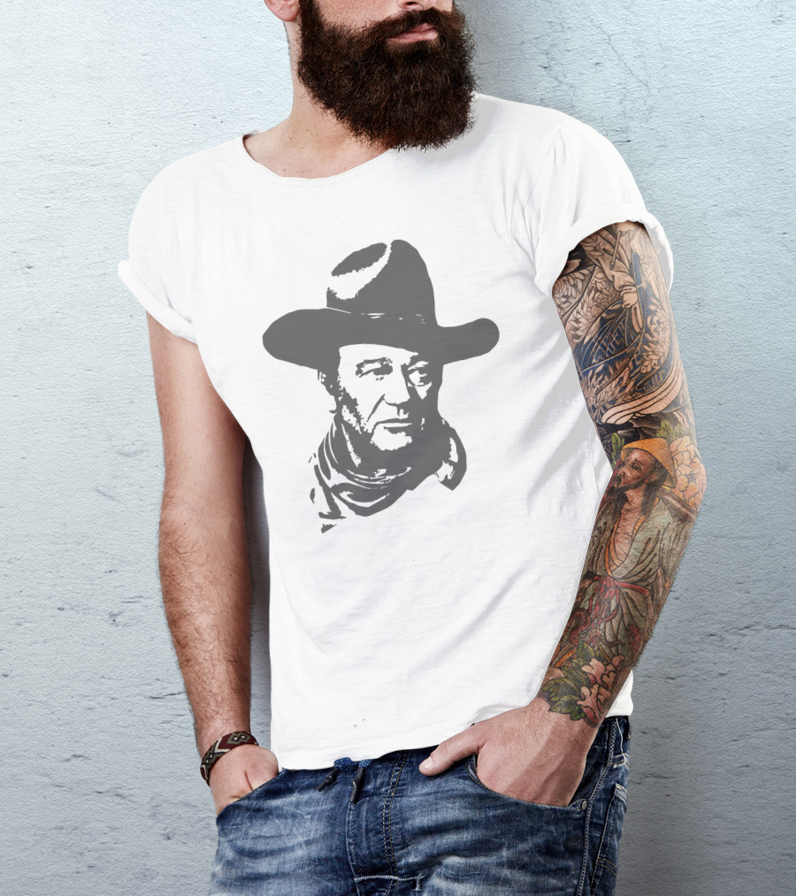 John Wayne The Duke Western Icon Cowboy Hat T-Shirt