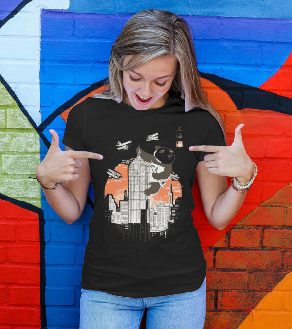 Meanwhile In Shanghai Giant Panda On Skyscraper With Airplanes T-Shirt