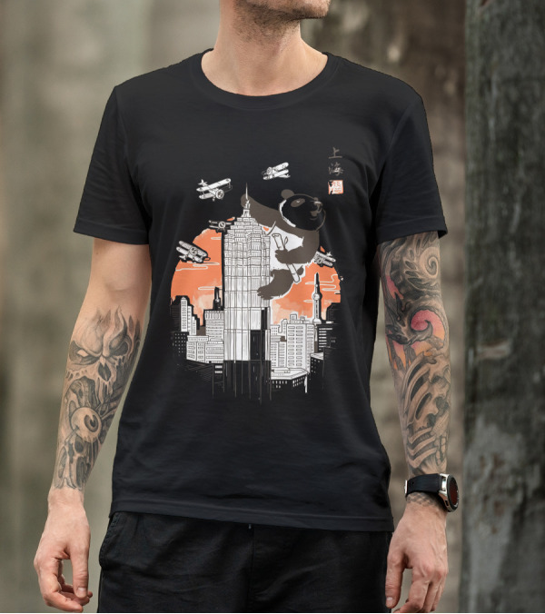 Meanwhile In Shanghai Giant Panda On Skyscraper With Airplanes T-Shirt