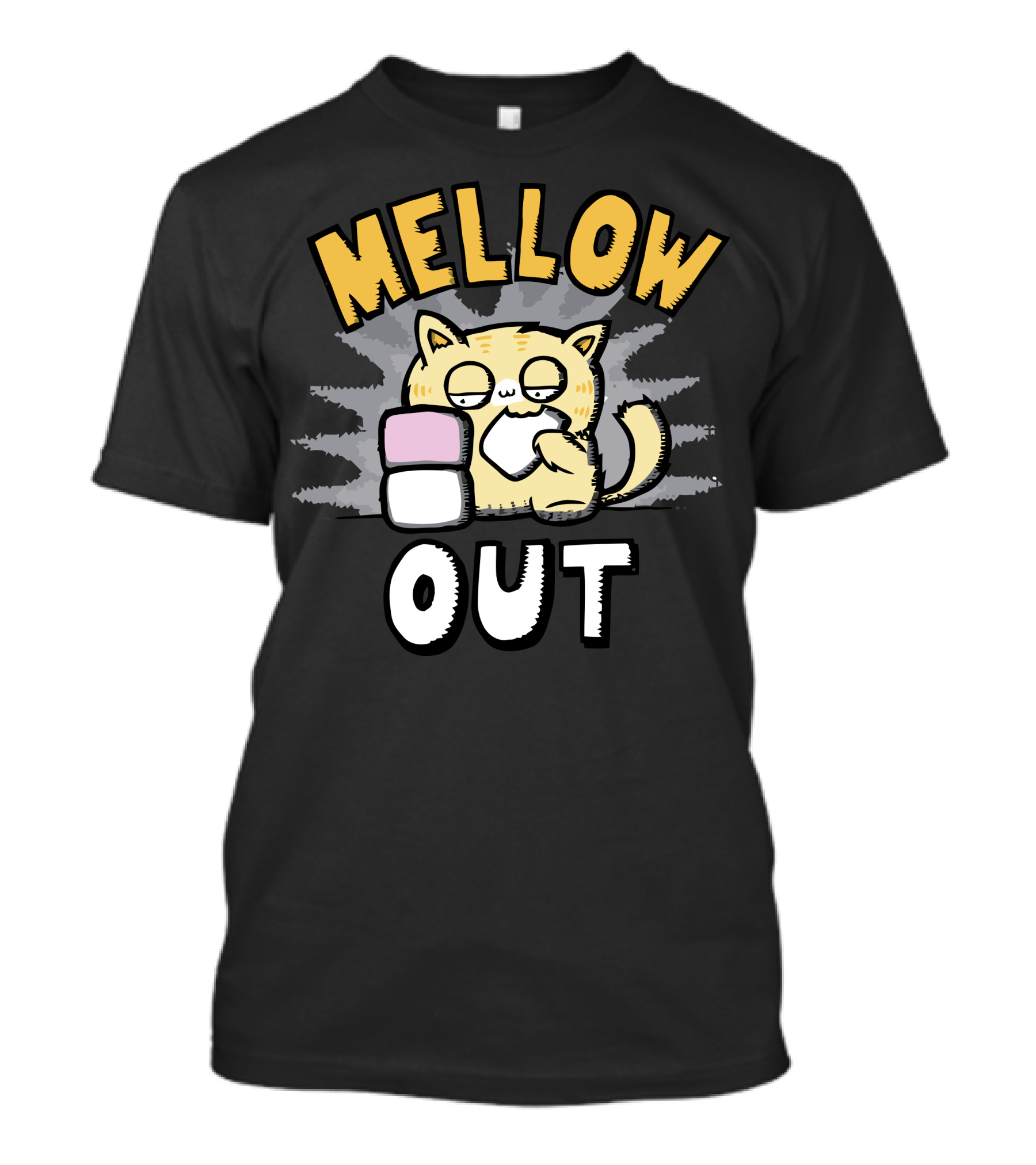 Mellow Out Cat With Marshmallow Snack T-Shirt
