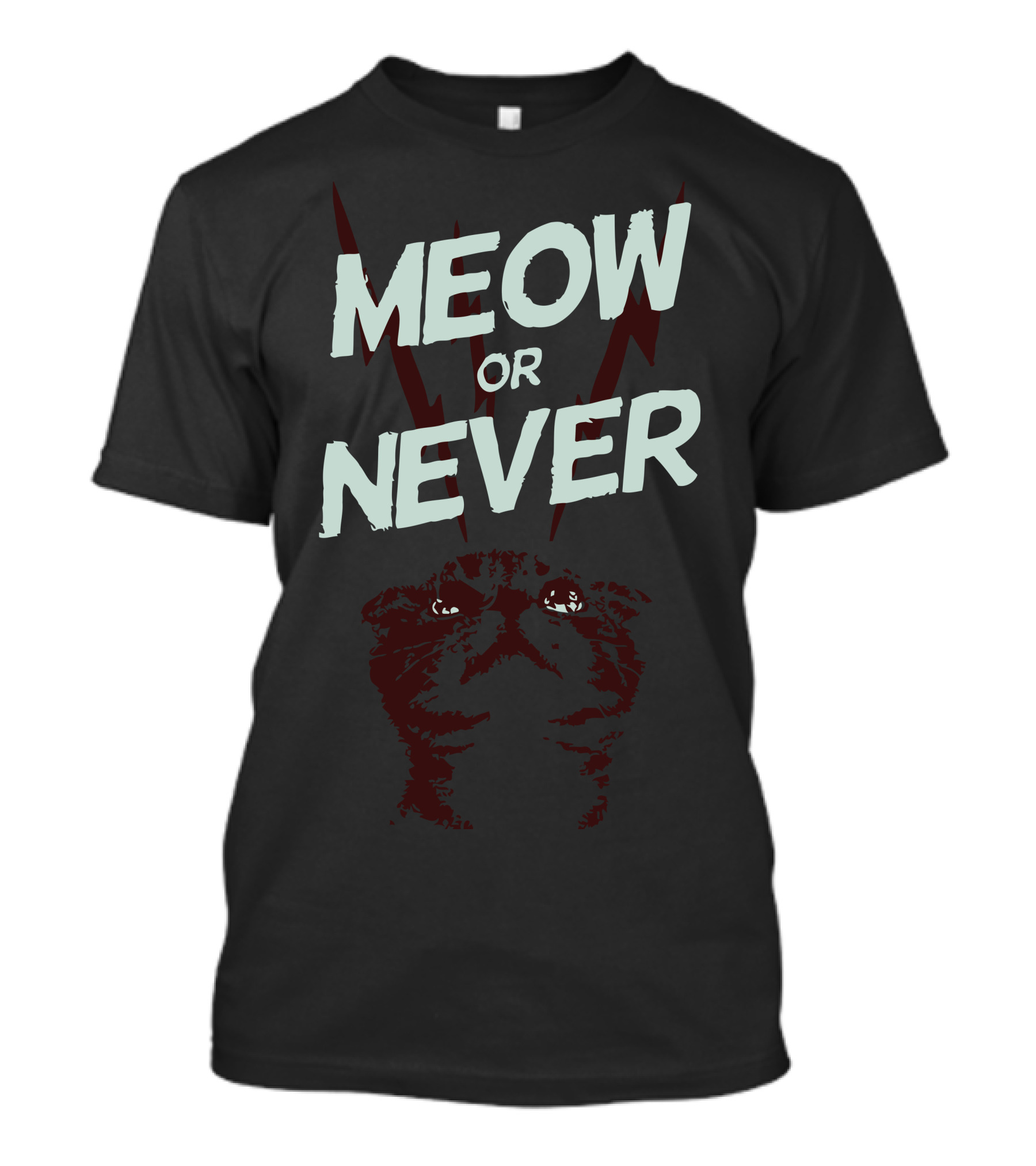 MEOW OR NEVER Cat Face T-Shirt