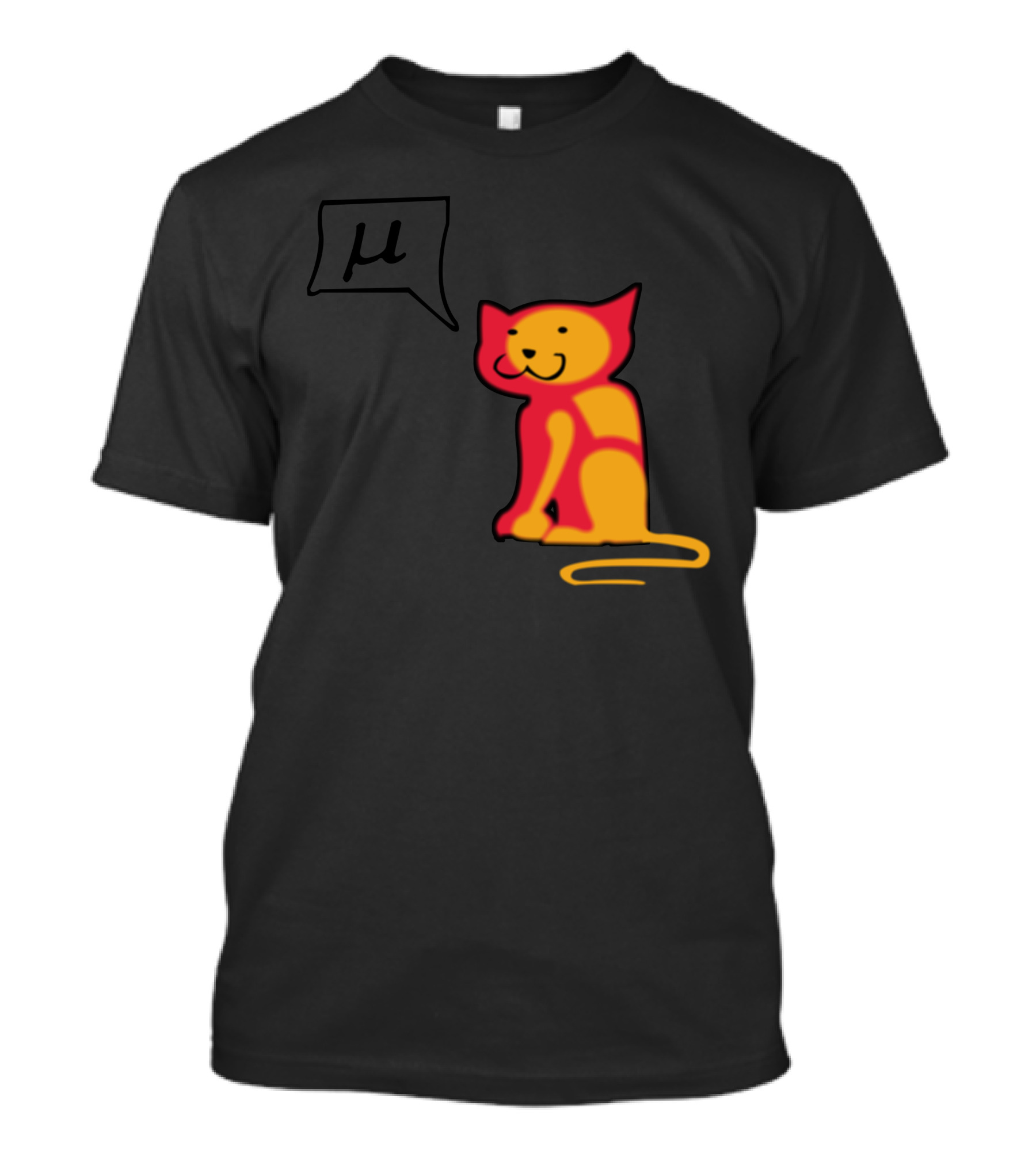Mu Cat Red Yellow Speech Bubble T-Shirt