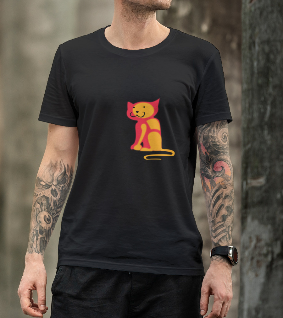 Mu Cat Red Yellow Speech Bubble T-Shirt