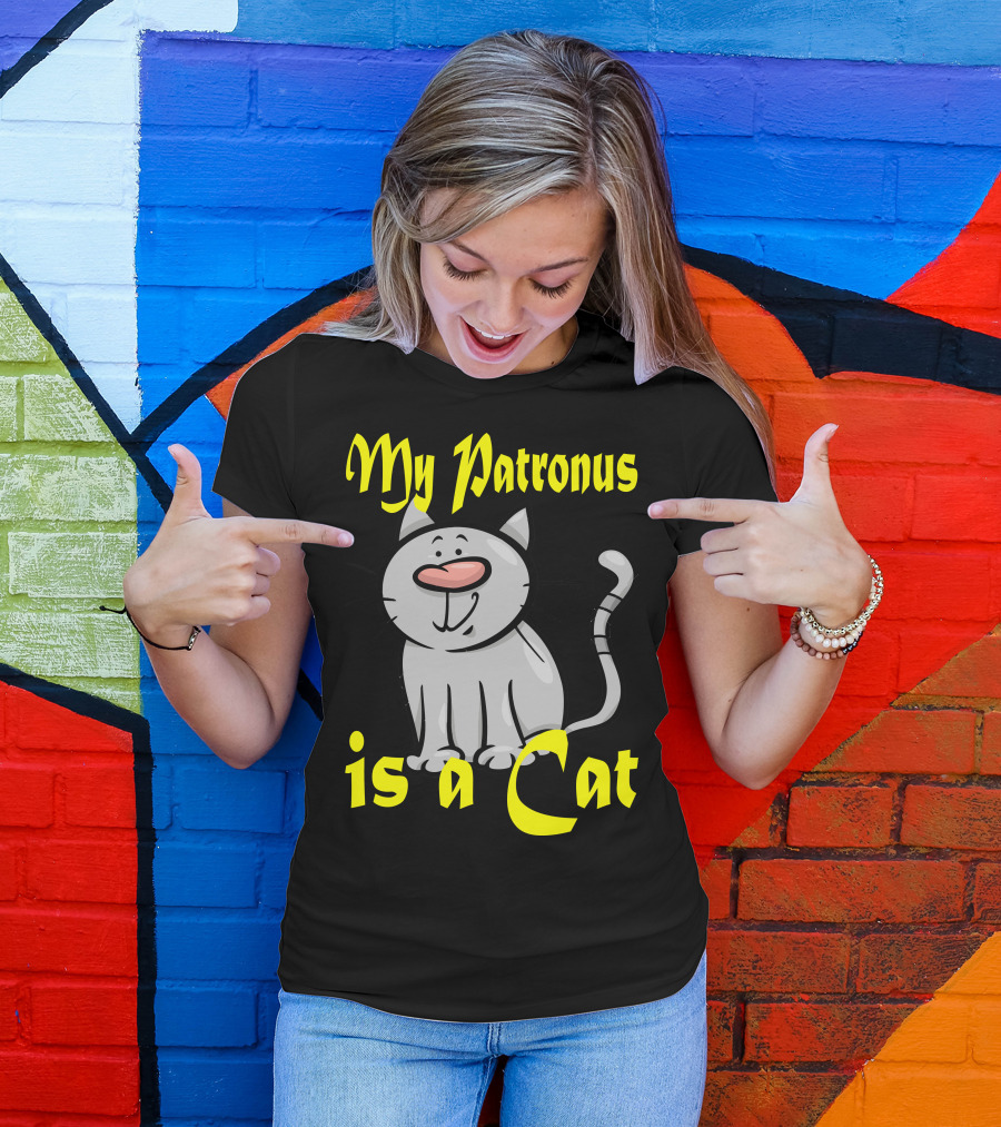 My Patronus Is A Cat Funny Cartoon T-Shirt