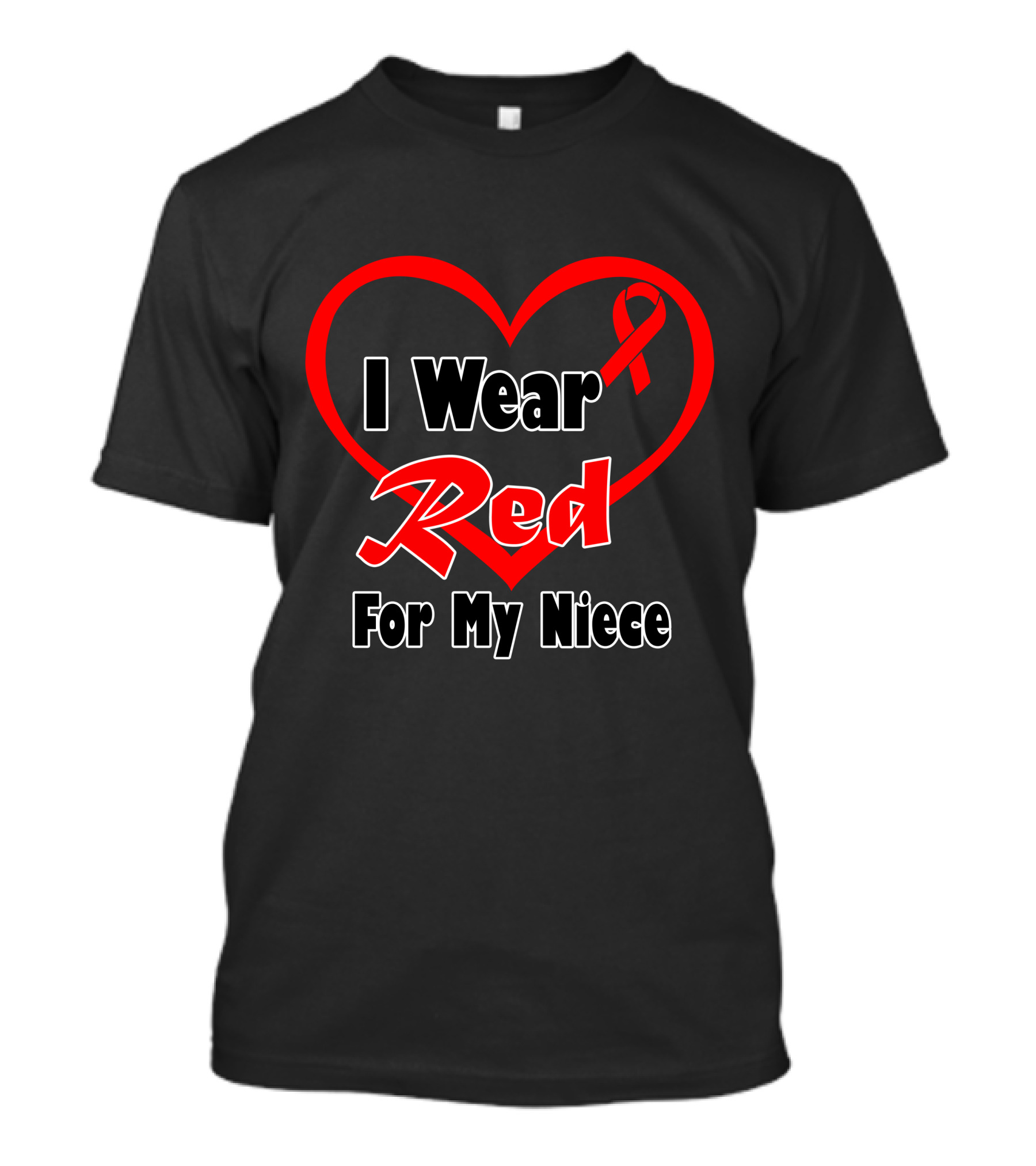 I Wear Red For My Niece Red Heart T-Shirt