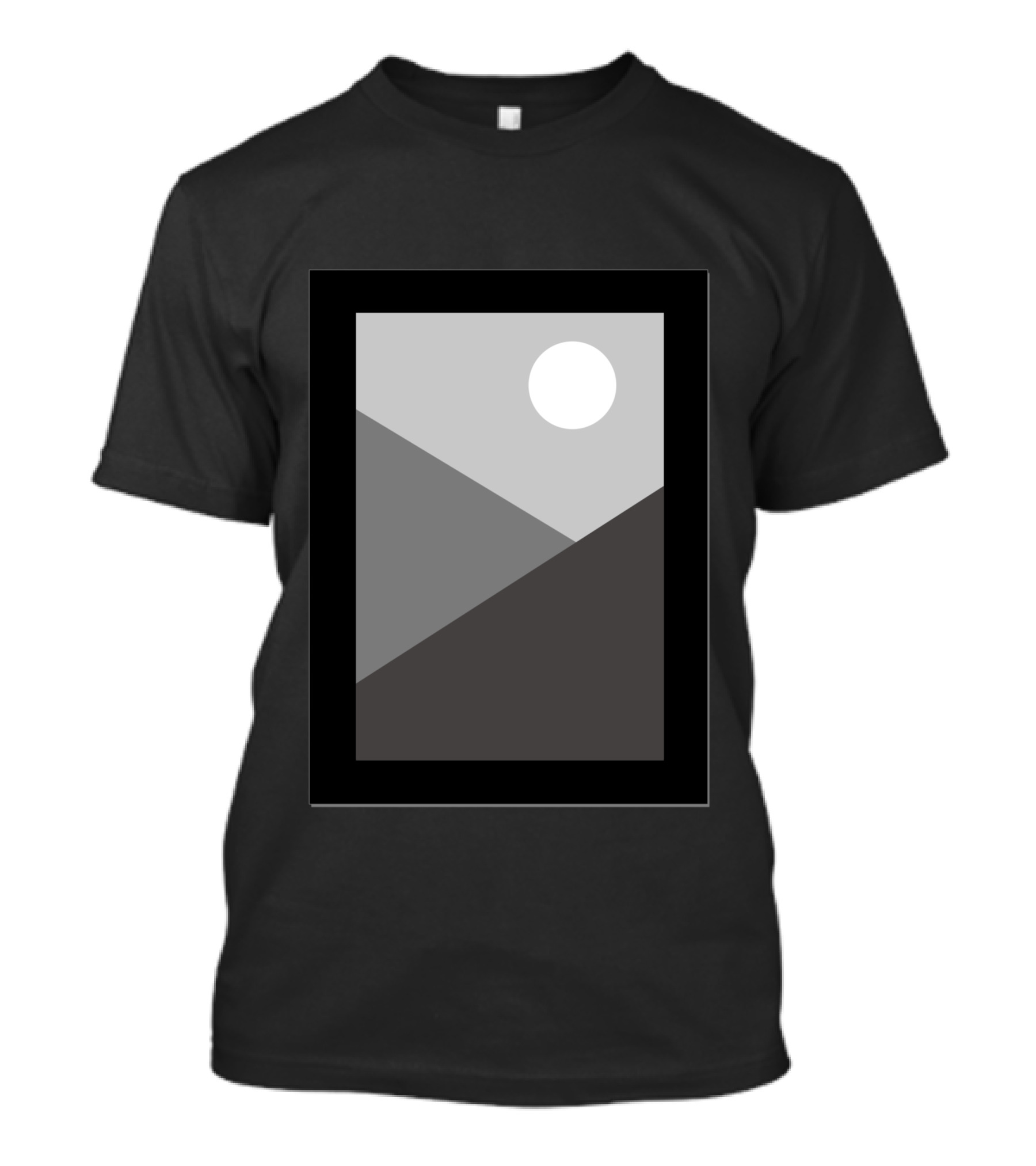 Night Moon Over The Hills In Grayscale T-Shirt