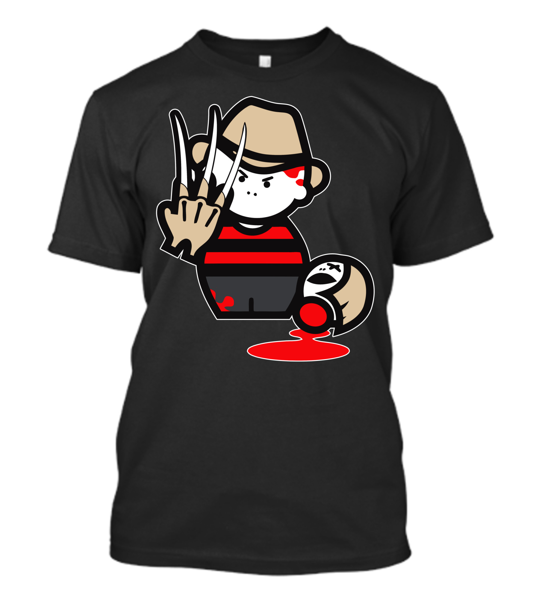 Nightmare Freddy Krueger Robert Englund Horror Claw Glove Blood Cartoon T-Shirt
