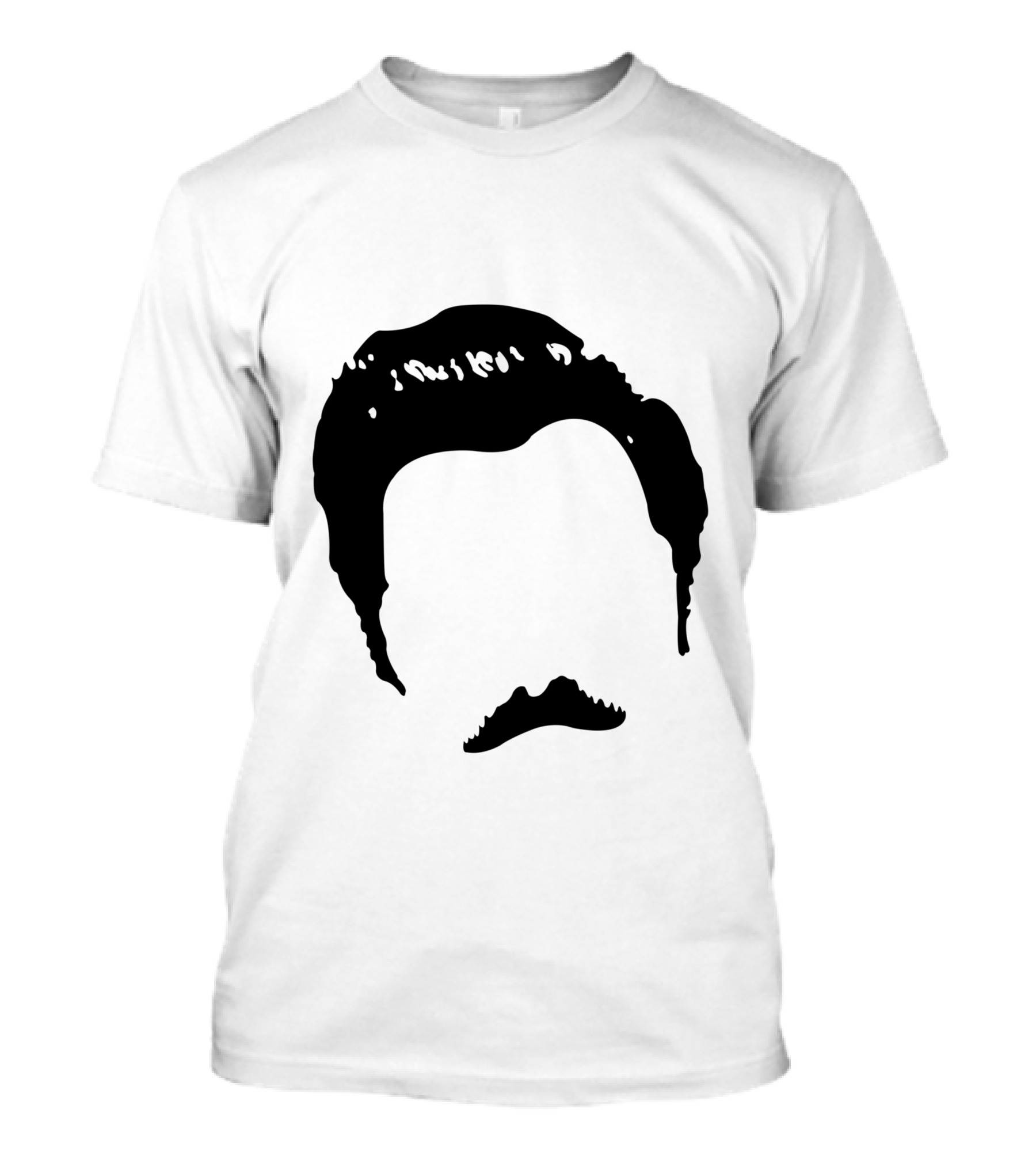 On Heathered Gray Silhouette Iconic Moustache And Hair T-Shirt