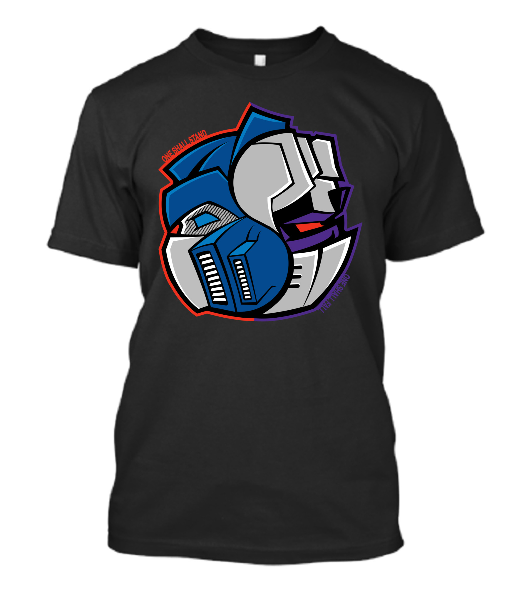 One Shall Stand Optimus Prime Vs Megatron Iconic Face-Off T-Shirt