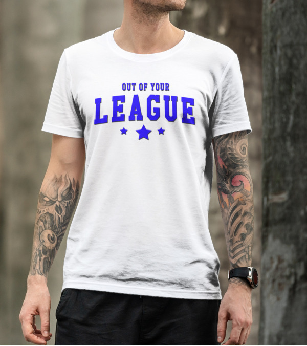Out Of Your League Stars Blue Text T-Shirt
