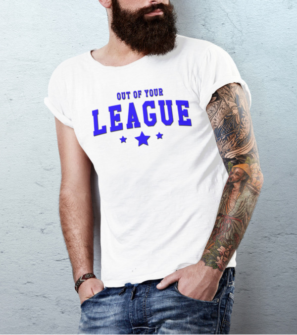 Out Of Your League Stars Blue Text T-Shirt