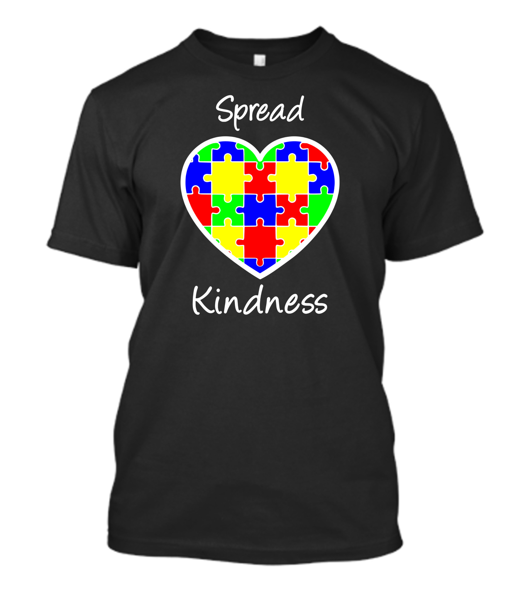 Spread Kindness Autism Awareness Heart Puzzle T-Shirt