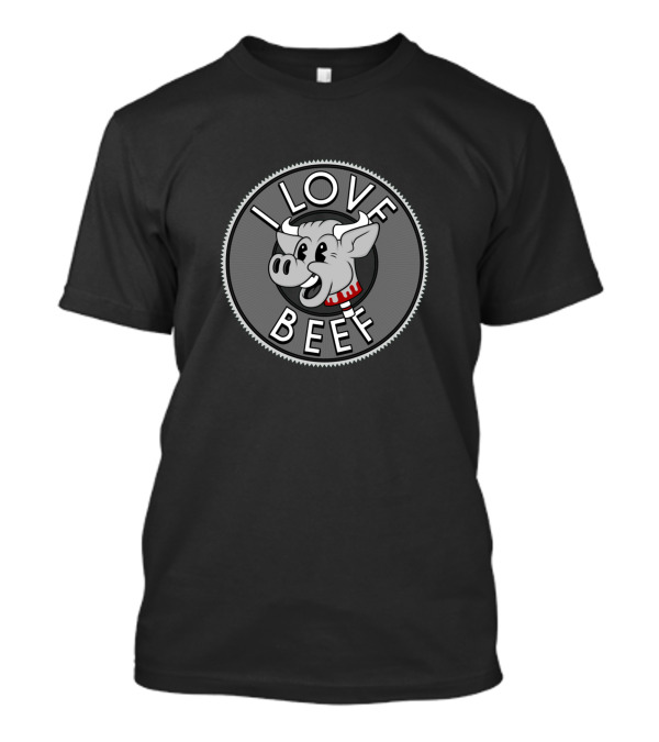 I Love Beef Cowhead Circle T-Shirt