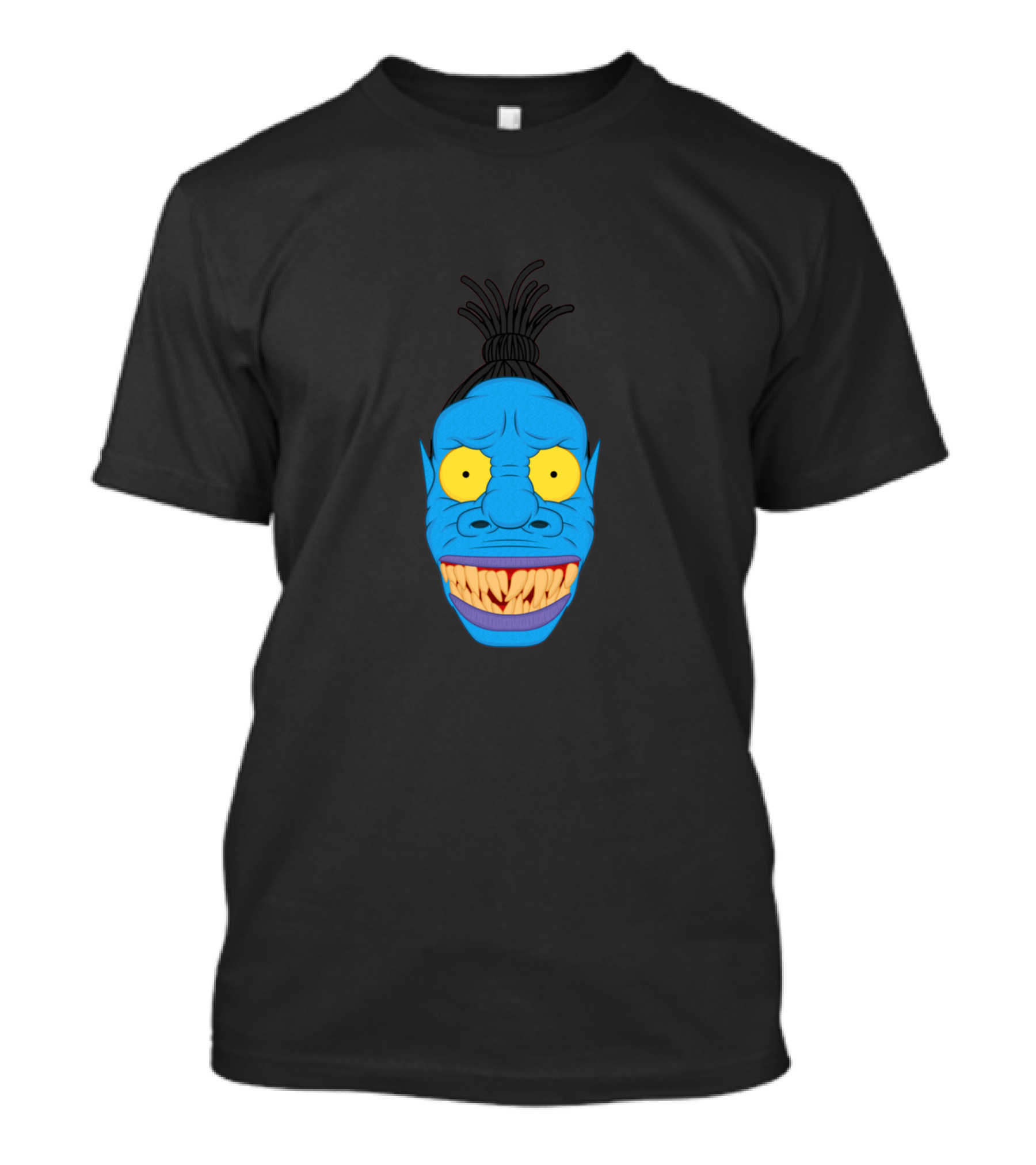 Busta Yokai Cartoon-Inspired Mask Blue Face T-Shirt