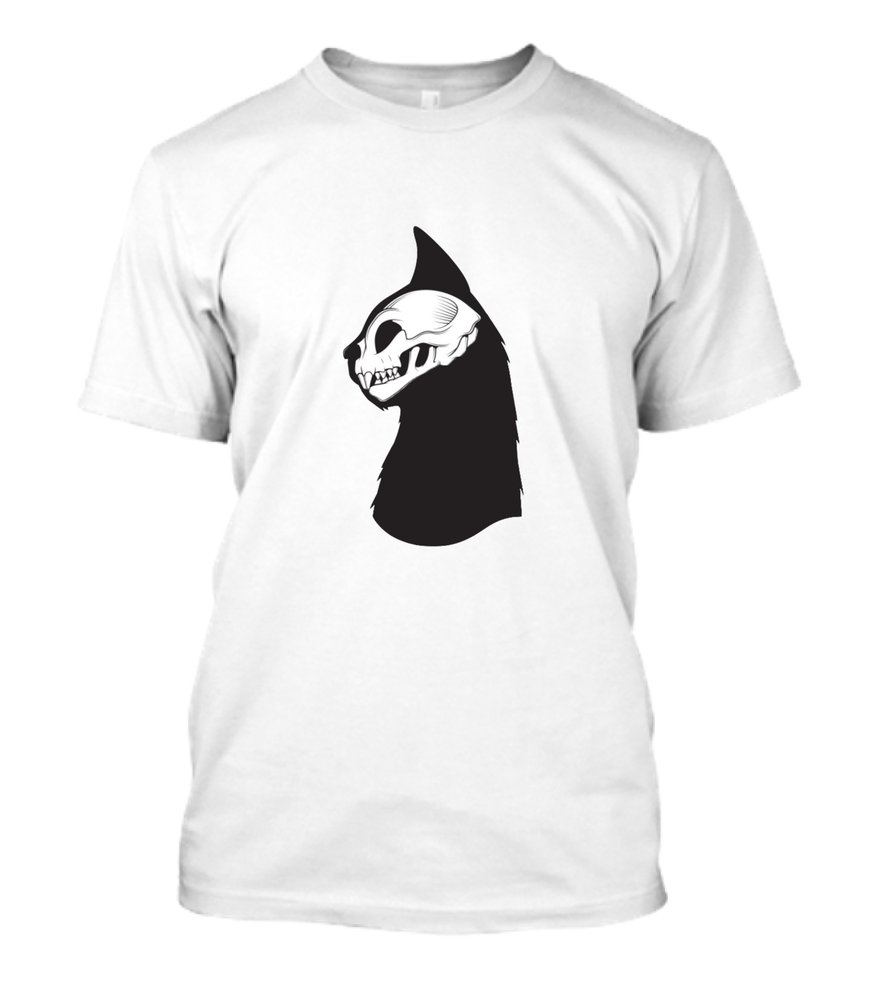 Cat Skull Silhouette Profile T-Shirt