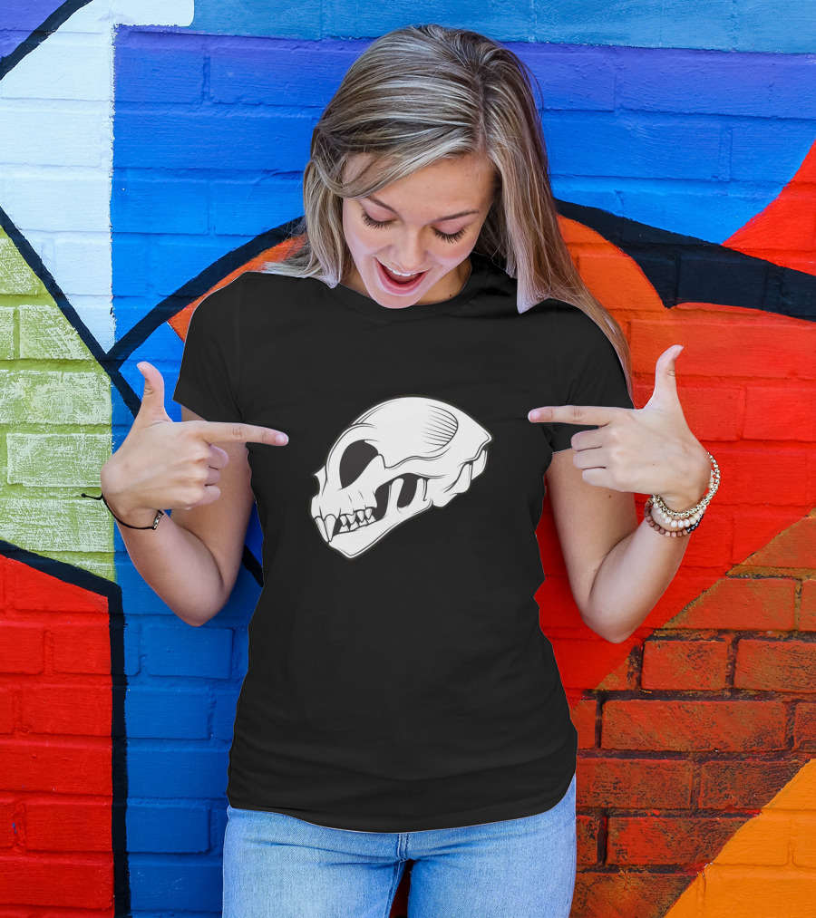Cat Skull Skeleton T-Shirt