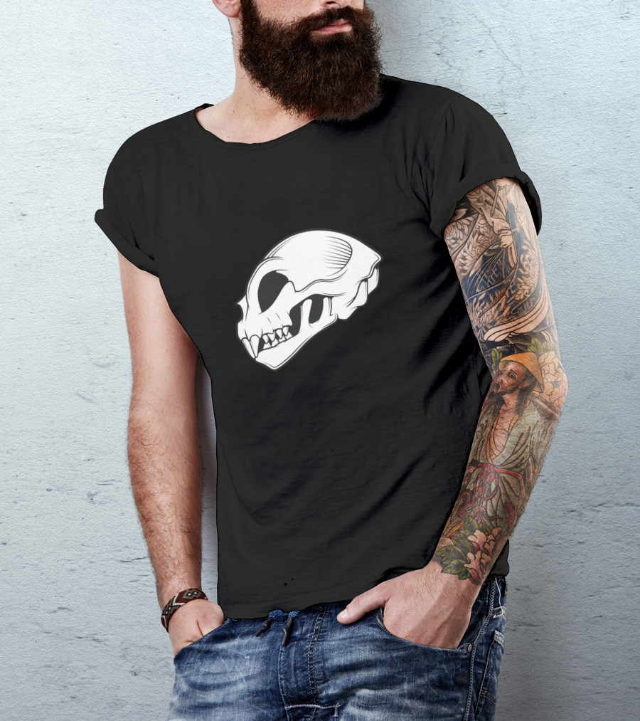 Cat Skull Skeleton T-Shirt