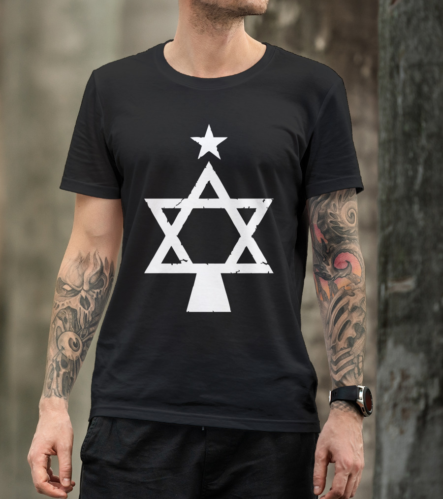 Chrismukkah Star Of David Tree Fusion T-Shirt